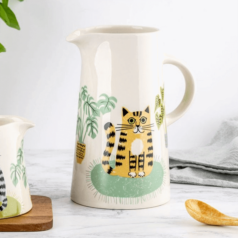 Hannah Turner Handmade Ceramic Cat Tall Jug